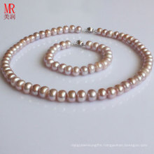 9-10mm AAA Natural Freshwater Pearl Necklace Sets